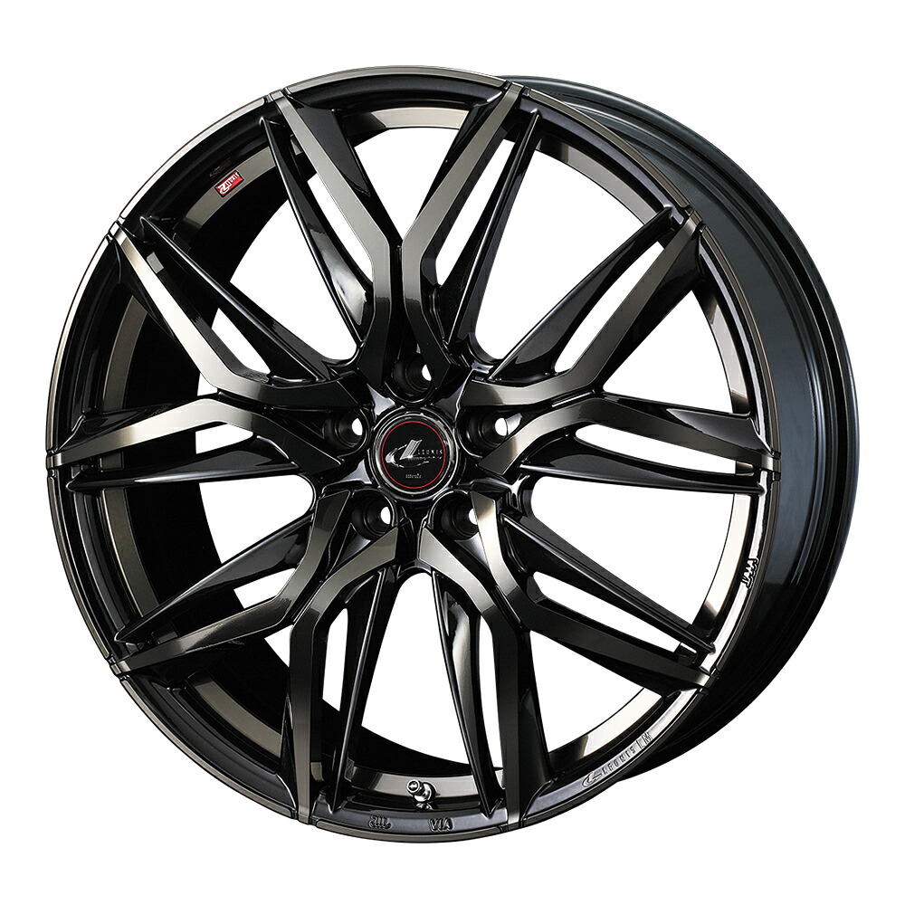 WEDS LEONIS LM アルミホイール1本 19X8.0J 5H PCD114.3 +43 (パールブラック/ミラーカット/チ PBMC/TI) ウェッズ レオニス 4本購入で送料無料|オートクラフト