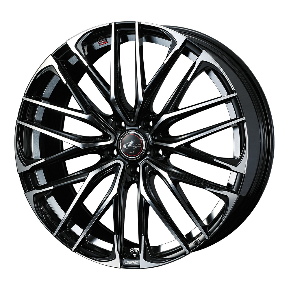 WEDS LEONIS SK アルミホイール4本セット 18X7.0J 5H PCD100 +47 (パールブラック/ミラーカット PBMC) ウェッズ レオニス｜オートクラフト