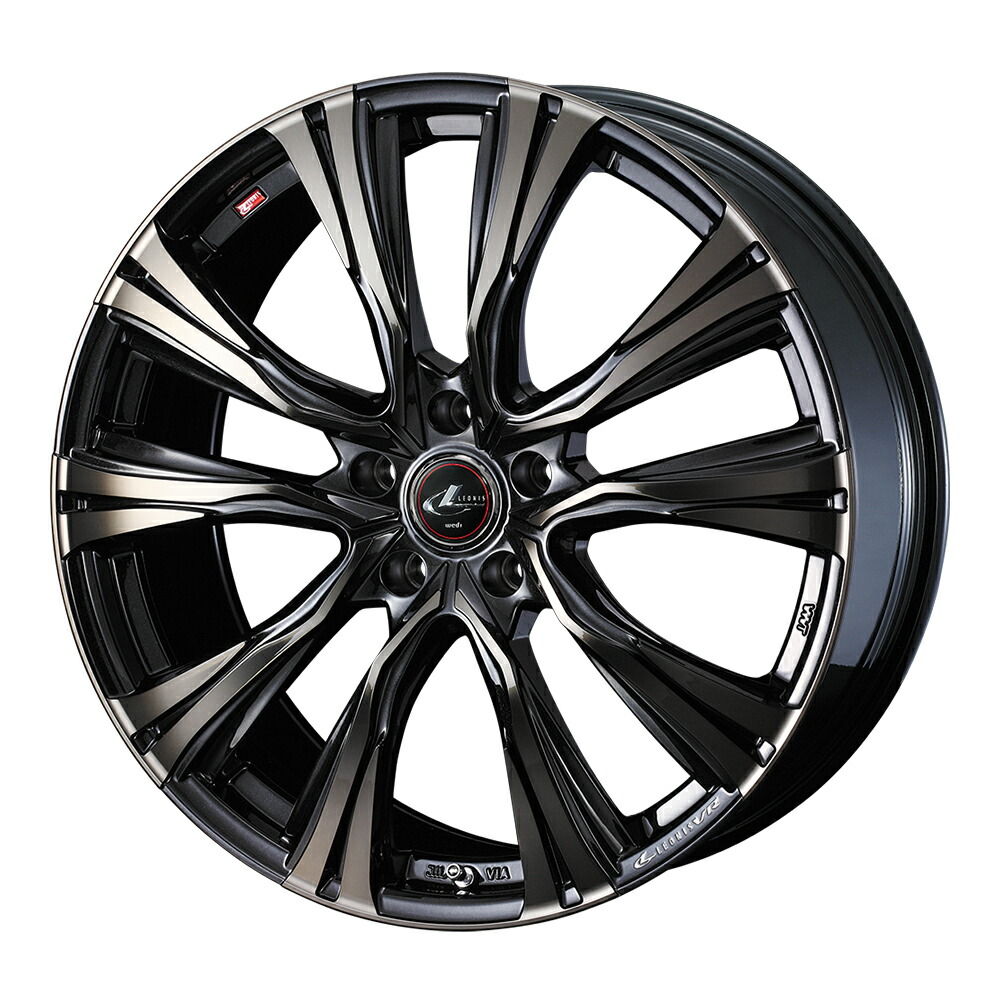 WEDS LEONIS VR アルミホイール1本 19X8.0J 5H PCD114.3 +35 (パールブラック/ミラーカット/チ PBMC/TI) ウェッズ レオニス 4本購入で送料無料|オートクラフト