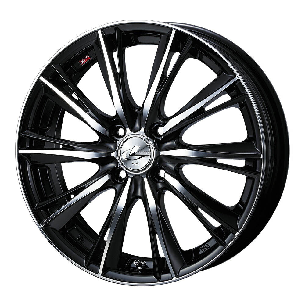 WEDS LEONIS WX アルミホイール4本セット 15X5.5J 4H PCD100 +50 (ブラックミラーカット BKMC) ウェッズ レオニス|オートクラフト