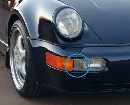 【ポルシェ純正】ポルシェ 964(911) ユーロ クリア フォッグランプ トリム カバー 96463141701