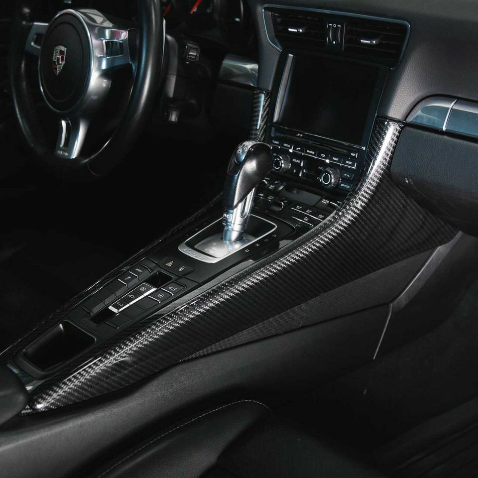 ポルシェ 991/981&718ボクスター/ケイマン カーボンファイバー センターコンソール パネル【Rennline】|Auto-Parts 店