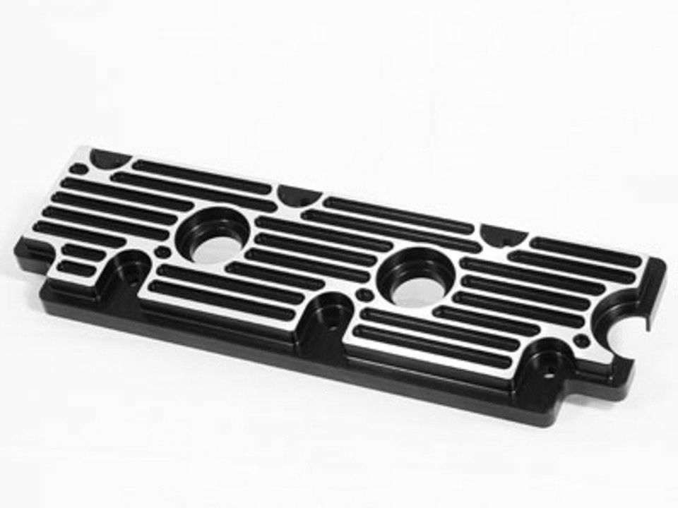 ポルシェ 964カレラ ビレット アルミニウム 強化バルブカバー(ロア)ブラック/ブラッシュ【Rennline】