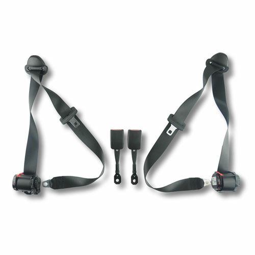 ポルシェ 996クーペ前期 リトラクタブル 3点式シートベルト フロント用左右キット(シルバー)【Rennline】