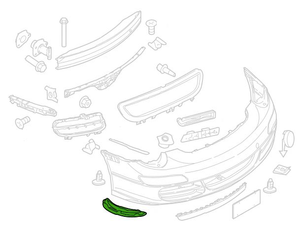 【ポルシェ純正】ポルシェ 997(911) カレラ フロントバンパー カバー 右 9975055260101C|Auto-Parts 店