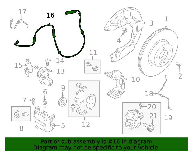 【BMW純正】リアブレーキパッド ウェアセンサー 3/4/Z4シリーズ用 34356870354
