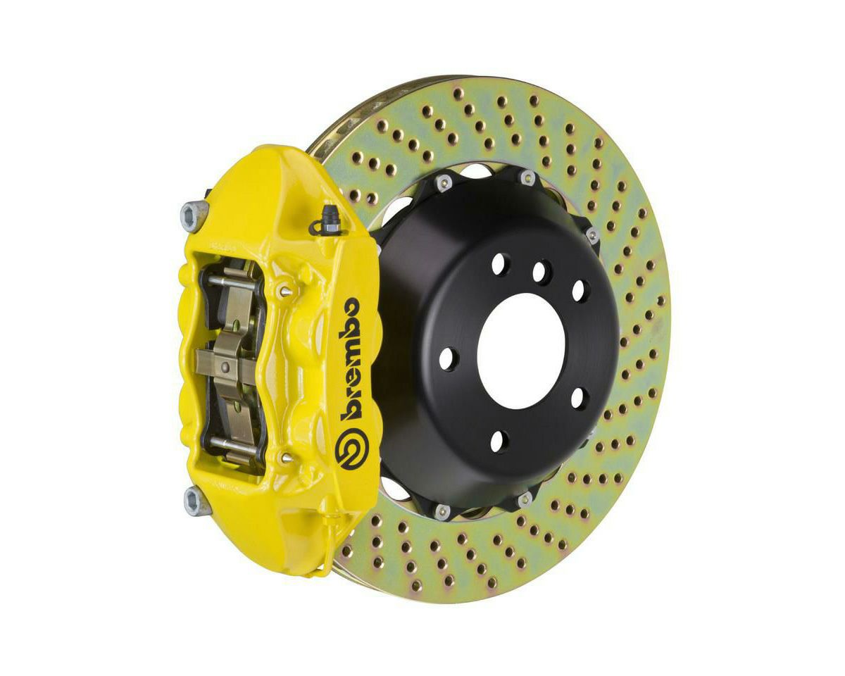 【Brembo】GT 345x28 対向4ポッド ドリルドビッグブレーキキット(モノブロック・リア側) ポルシェ996 997 イエロー
