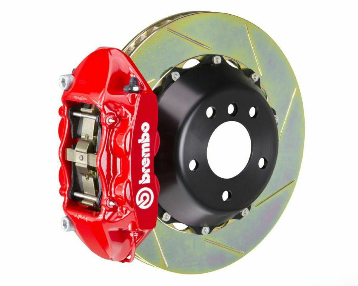 【Brembo】GT 345x28 対向4ポッド スロット ビッグブレーキキット(モノブロック・リア側) ポルシェ996 997 レッド