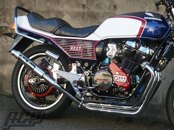 楽天市場】プリティー製 CBX550F 極 タイプ１ 4-2-1 マフラー メッキ