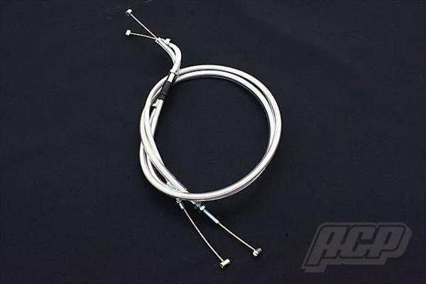 CBR400F アクセルワイヤー セット メッシュ 10センチ ロング 新品