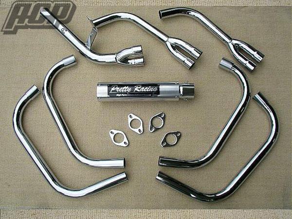 プリティー製 Z400GP 改 タイプ２ 4-2-1 マフラー メッキ