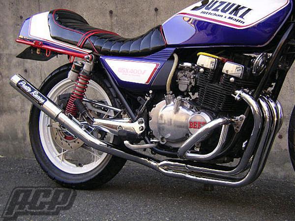 プリティー製 GSX400ＦＳ 流 タイプ２ 4-2-1 マフラー メッキ