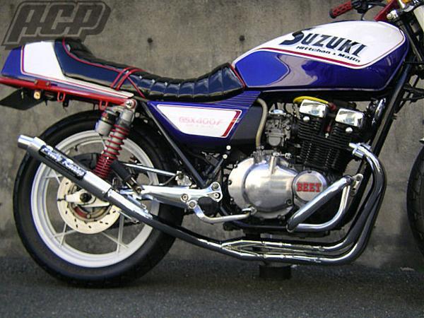 楽天市場】プリティー製 GSX400F 改 タイプ1 4-2-1 マフラー メッキ