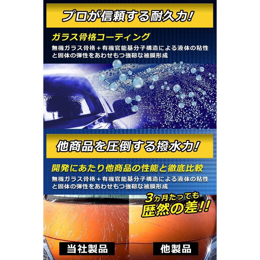 楽天市場 ガラスコーティング剤 車 超撥水 コーティング剤 車 ガラスコーティング 車 カーコーティング 超滑水 クリスタルレイン ガラス系 スーパートップコート 高撥水 美光沢 高耐久 プロ仕様 ガラス骨格 コーティング剤 メンテナンス オールインワン 充実の付属品