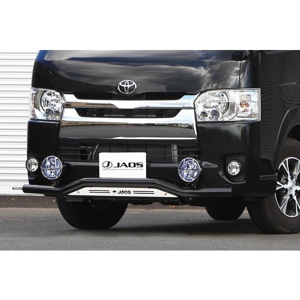 JAOS フロントスキッドバー ブラック／ブラスト 標準3型～ ハイエース 200系 標準ボディ(3型-) 10.07-用 B150203C ※適合確認