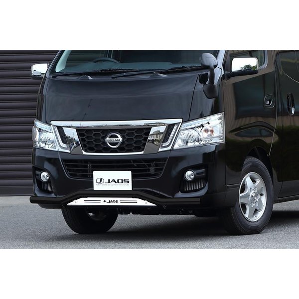 JAOS フロントスキッドバー ブラック／ブラスト　標準 NV350 キャラバン 標準ボディ 12.06-17.07用 B150482C ※適合確認