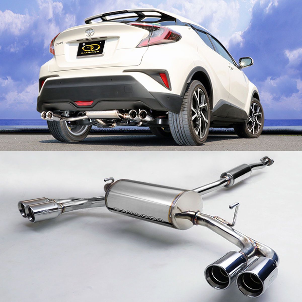 GANADOR ガナドール Vertex 4WD/SUV P.B.S搭載 左右4本出し サークルテールマフラー GVE-033PO トヨタ C-HRガソリンターボ