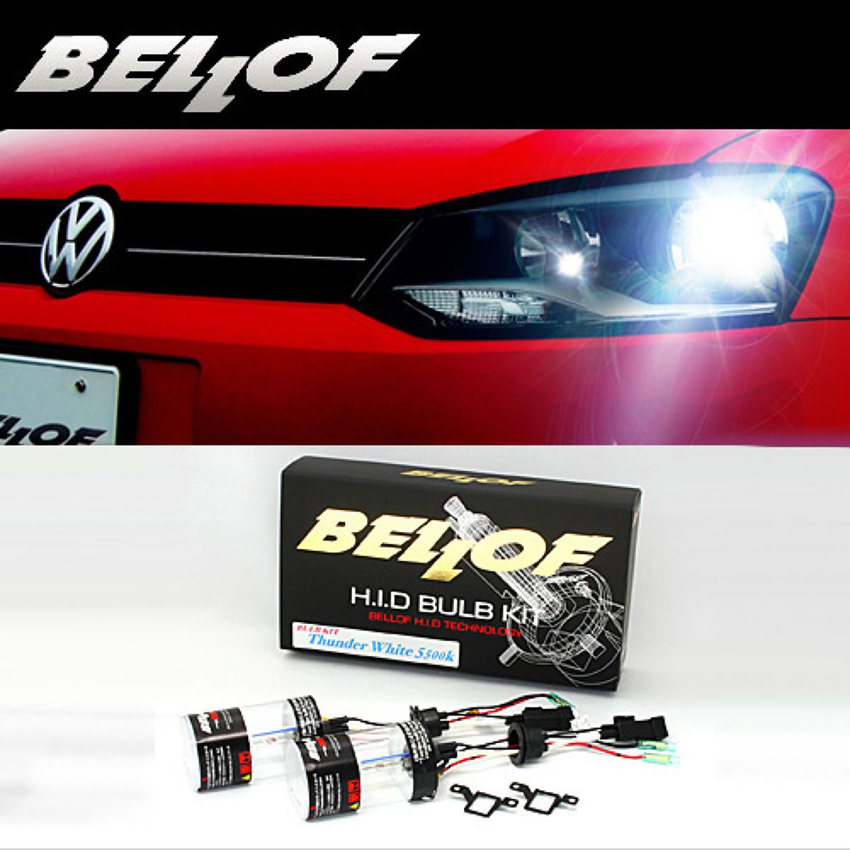 【4/4 20:00-4/10 01:59 エントリーでP5倍】BELLOF(ベロフ)バルブキットフォルクスワーゲンポロ6RC専用/サンダーホワイト/5500k/BMA618