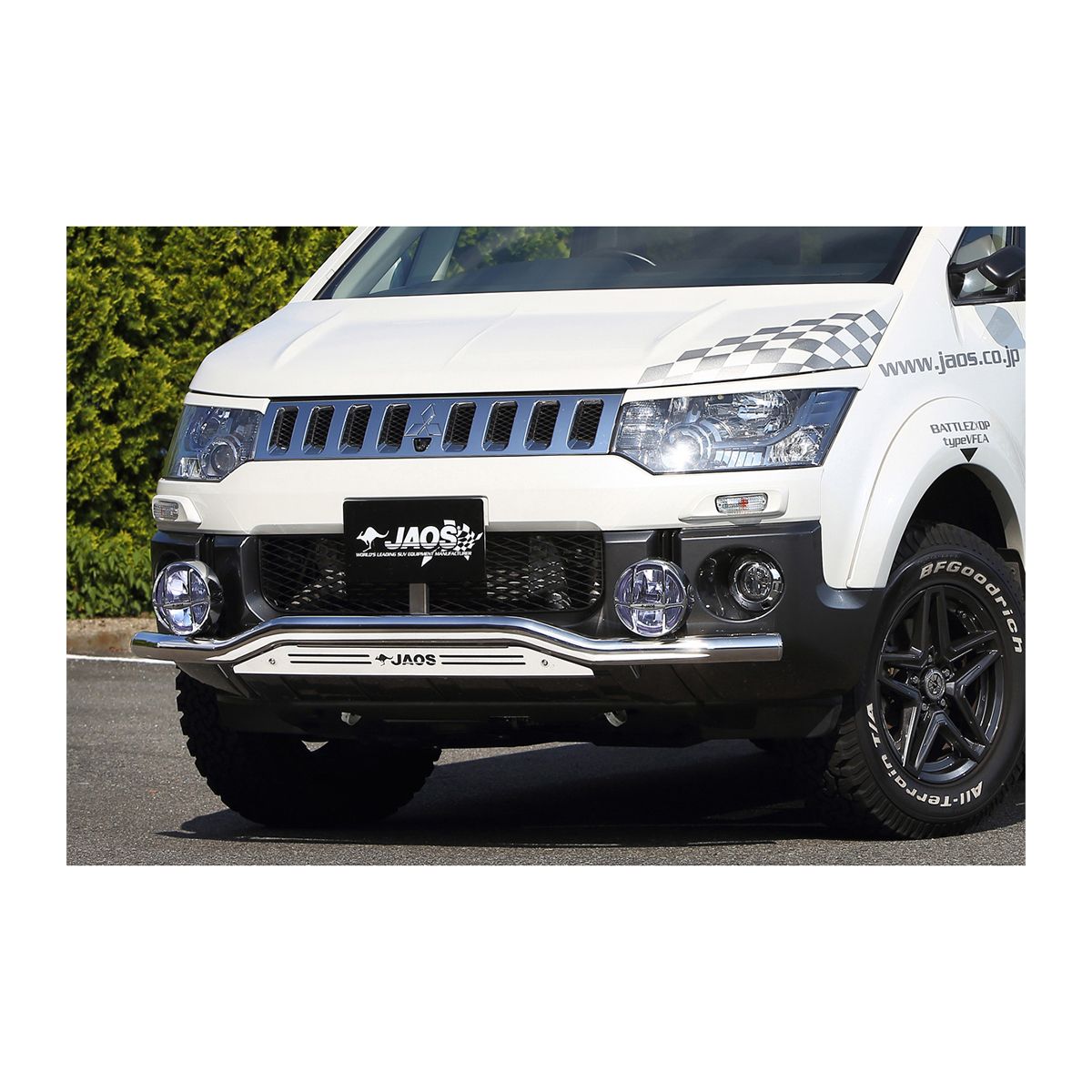 【4/4 20:00-4/10 01:59 エントリーでP5倍】JAOS ジャオス フロントスキッドバー B150304A ポリッシュ／ブラスト ミツビシ デリカ D:5