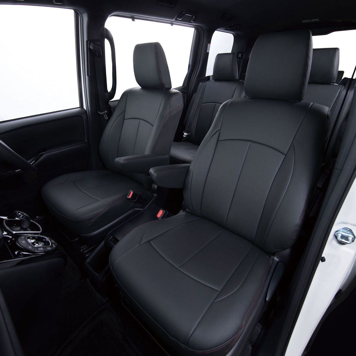Clazzio クラッツィオ 車種専用シートカバー ABオリジナルスタイリッシュタイプ EMー7603 デリカD:5 ブラック×ワインステッチ オートバックス おすすめ