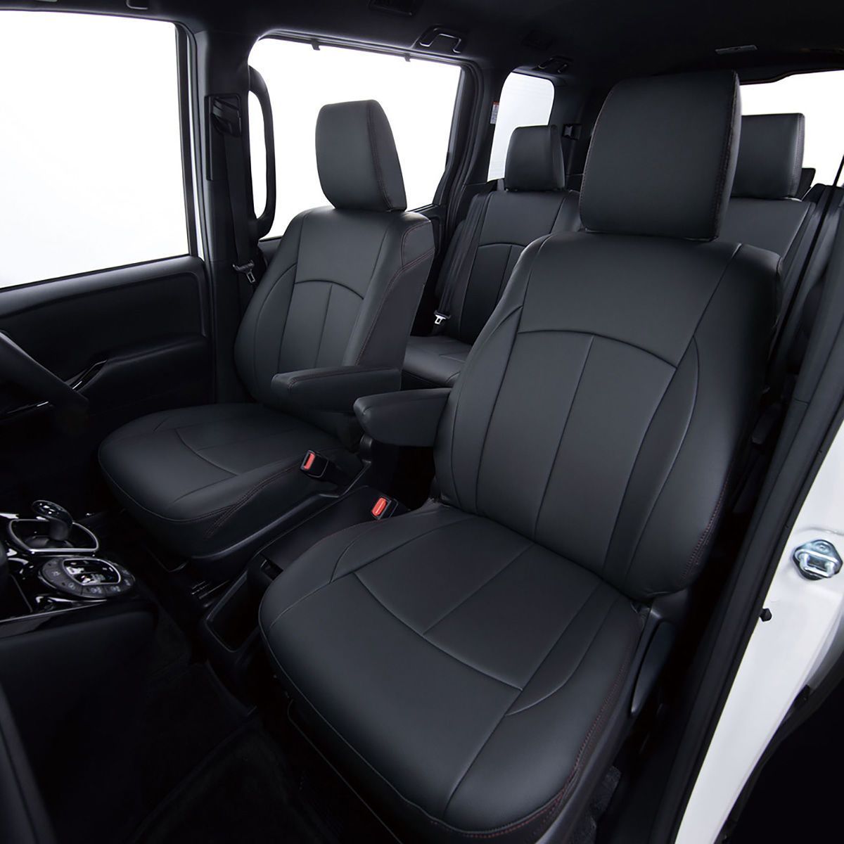 Clazzio クラッツィオ 車種専用シートカバー ABオリジナル スタイリッシュタイプ ETー1585 ヴォクシー／ノア ブラック×ワインステッチ オートバックス おすすめ