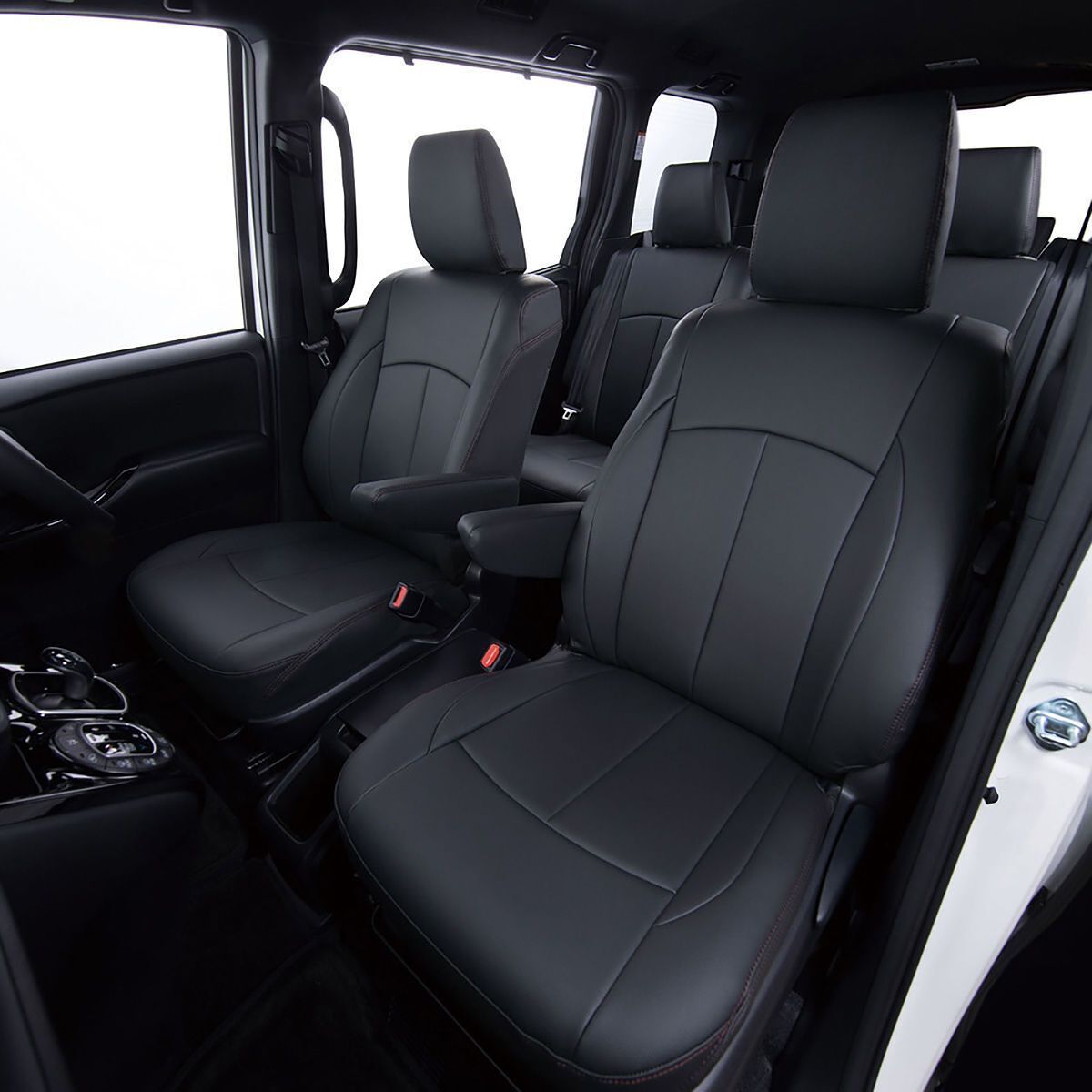 Clazzio クラッツィオ 車種専用シートカバー ABオリジナルスタイリッシュタイプ ETー1592 トヨタ ヴォクシー ハイブリッド ブラック×ワインステッチ オートバックス おすすめ