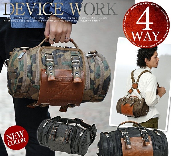 DEVICE デバイス ユニ一発やる 4way 本革御居処御徒面子 AHH17089家鴨フラのみ 偽装柄 メンズ レディース 肩部  ミニ豆の町 アウトドア  酉の方角御徒面子 鞄