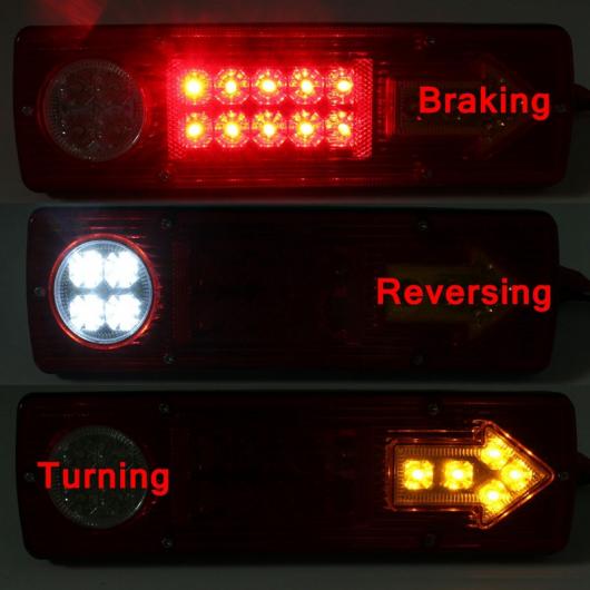 車用メッキパーツ 2×12ボルト 19LED トレーラー トラック リア テール ブレーキストップリア リバース オート ターン ライト インジケータ ランプ シグナル AL-AA-0953 AL Car plating parts