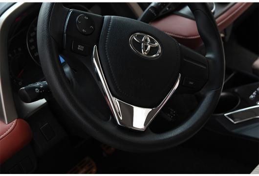 車用メッキパーツ カーアクセサリー ABS クロームステアリングホイールカバーステッカー デコレーション トリムフレーム トヨタ RAV4 RAV 4 2013 2014 2015 2016 AL-AA-1118 AL Car plating parts