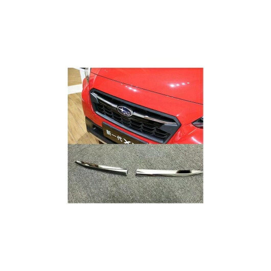 車用メッキパーツ スバル XV インプレッサ 5ドア 2017 2018 2019 ABS クロームフロントセンター グリル カバー トリム カー スタイリング2ピース AL-AA-2477 AL Car plating parts