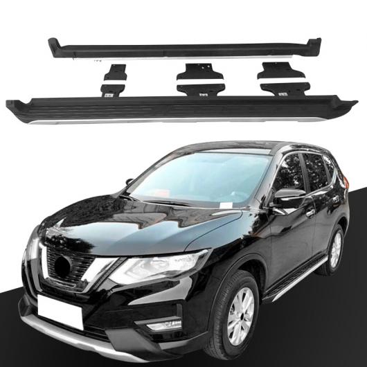 車用メッキパーツ 2ピース ナーフ バー サイドステップ 日産 エクストレイル ローグ2014-2018 ランニングボード ブラック AL-AA-6022 AL Car plating parts｜オートパーツエージェンシー