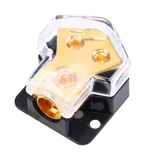 車用ケーブル カー 電力分配ブロックヒューズ ホルダー ブラック+ゴールド 保護 オーディオ システム オペルフォード トヨタ ホンダ 1 In 2 Out AL-AA-6832 AL Car cable