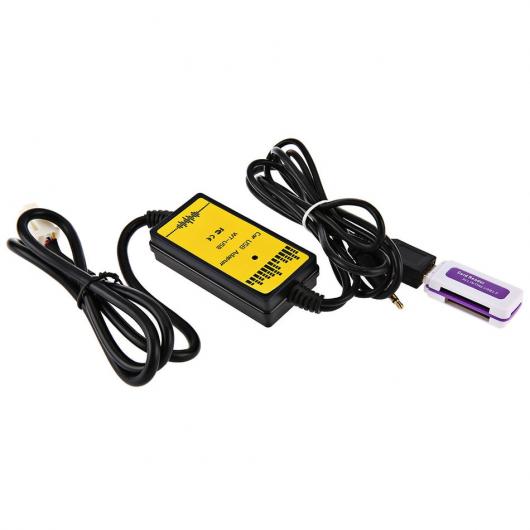 車用ケーブル カー CD アダプタ MP3 オーディオ インタフェース AUX SD USB データ ケーブル 12P 接続 チェンジャー トヨタ レクサス サイオン AL-AA-6802 AL Car cable