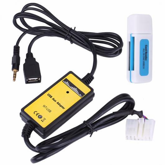 車用ケーブル カー USB AUX入力 アダプタ MP3 プレーヤー ケーブル ラジオ オーディオ インターフェース トヨタ カムリ カローラ RAV4 アクセサリー AL-AA-6908 AL Car cable