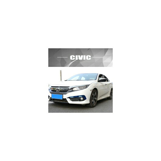 車用メッキパーツ ステンレス スチール ステッカーホンダシビック 10th 2016 2017 フロントフォライトストリップカバー 選べる4バリエーション Black/Carbon Fiber/Blue/Silver AL-AA-7551 AL plating parts