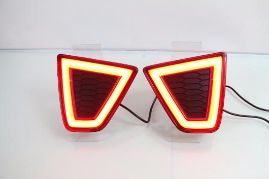 2 多機能 LED リア バンパー ライトリアフォグランプブレーキライトターン シグナル 光リフレクター ホンダ JAZZ FIT 2014 2015 2016 レッド AL-AA-9544 Car light|オートパーツエージェンシー