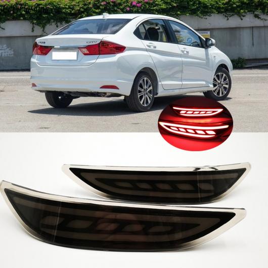 2ピース ホンダ シティ 2014 2015 2016 LED DRL リア バンパー テールライトフォグランプブレーキリフレクターターン シグナル 警告灯 3 Functions AL-AA-9618 Car light｜オートパーツエージェンシー