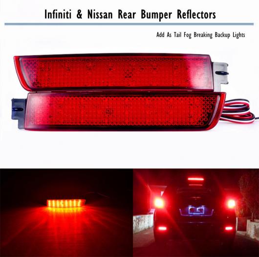 リア バンパー リフレクター LED ブレーキ フォグ バックアップ ライト インフィニティ ＆ 日産 ジューク ムラーノ クエスト セントラ 11 12 13 14 AL-BB-0436 AL Car light｜オートパーツエージェンシー