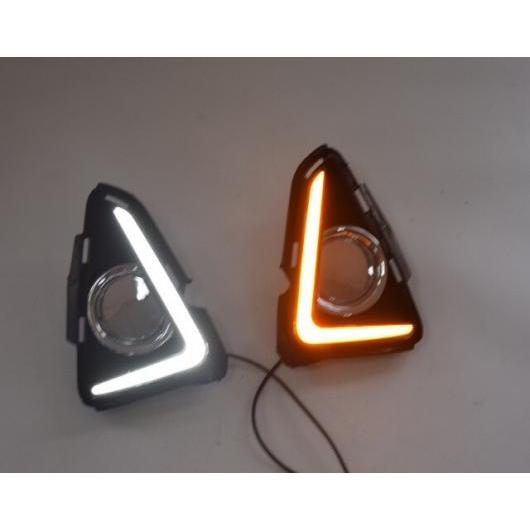 トヨタ RAV4 2016 2017LED DRL デイタイムランニングライトターニング シグナル フォグランプオートライトランプ スーパー高輝度 white and yellow 6000K AL-BB-1181 AL Car light