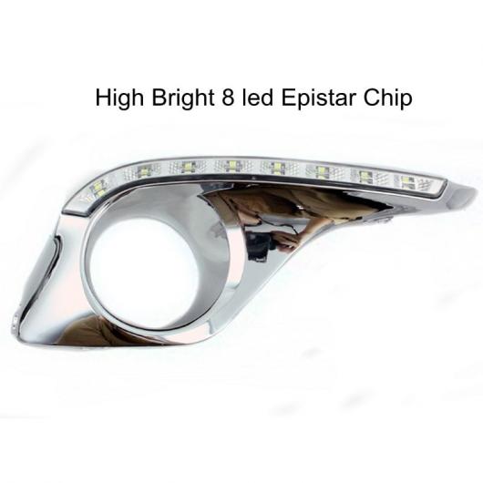 起亜 高輝度 デイタイム ランニングライト フォグ DRL ライト 12V DC 8LED トヨタ ハイランダー 2012-2013 アンバー ターンライト White and Yellow AL-BB-1205 AL Car light