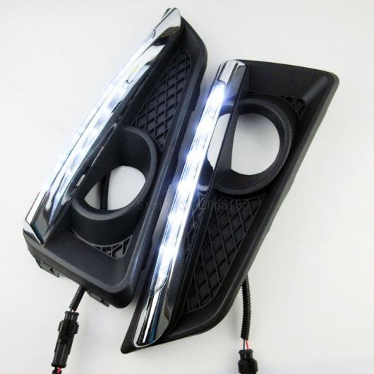 2ピース LED 案内ライト DRL ホンダ CITY 2015 2016 デイタイム ランニングライト フォグ ランプ カバー AL-BB-1303 AL Car plating parts
