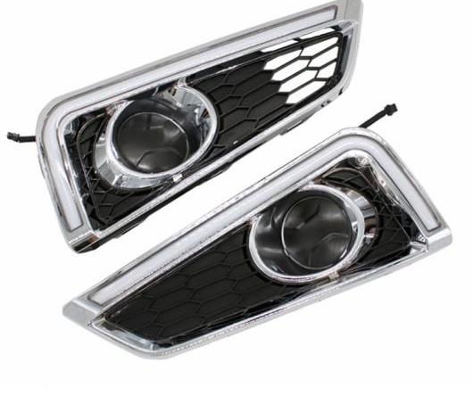 LED デイタイム ランニングライト 12V DRL ホンダ シティ 2015 2016 2017 イエローカラーターニング シグナル ランプ White Only AL-BB-1367 AL Car plating parts