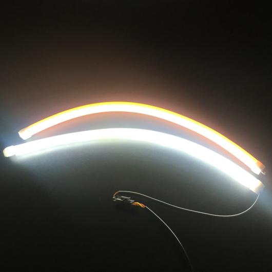 2ピース 30cmホワイトアンバー デイタイム ランニングライト LED DRL ストリップ エンジェルアイ ホンダ アコードクロス シティ ターン シグナル ランプ 6000K 30cm white and amber AL-BB-1397 AL Car plating parts 5,535円
