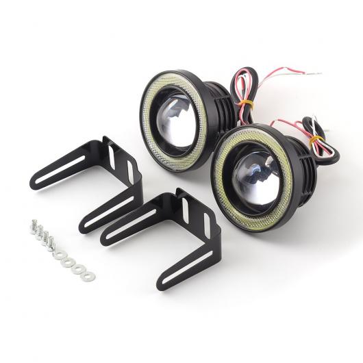 ペア アルミ 3 インチ LED エンジェルアイフォグランプ 30ワット 日中走行 ライト車 SUV トラック ホワイト 30W AL-BB-1455 AL Car plating parts