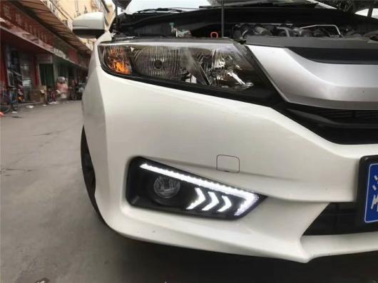2個 シティ 2015 2016 DRL デイタイム ライト 昼光 12V ABS カバー White and Yellow AL-BB-1479 AL Car plating parts