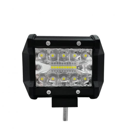 4 インチ 60ワット 二列 LED ライトバー スタイリングフロントライトランニングワークライトライト フラッド ビームトラクター トラック オフロード 60W 6000K Cold White AL-BB-1554 AL Car plating parts｜オートパーツエージェンシー