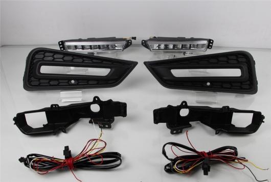 2個 12V DRL シティ 2015 2016 2017 イエロー カラーターニング シグナル フォグランプデイライト LED デイタイムランニングライト White Yellow blue AL-BB-1603 AL Car plating parts