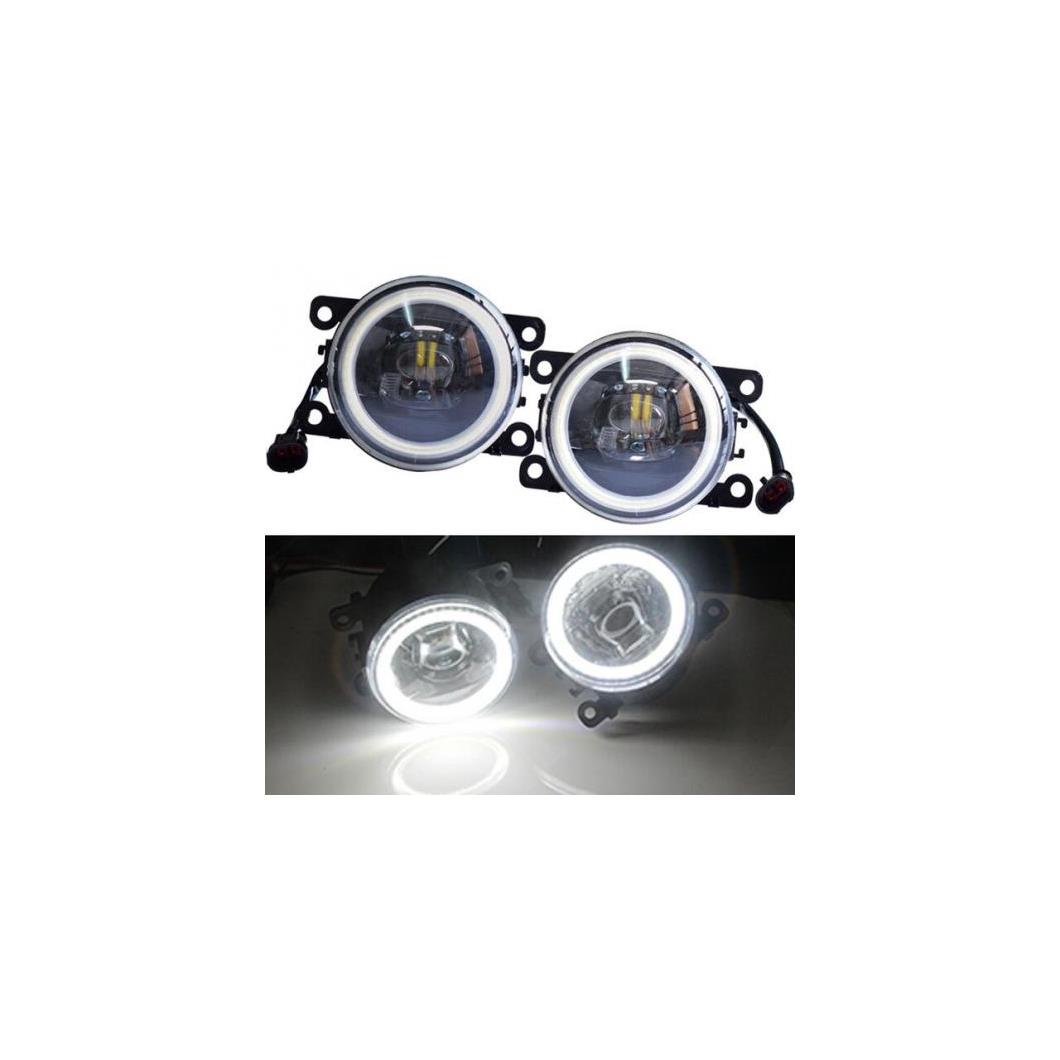 ホンダ インサイト 2010-2014 LED バルブ 4000LM フロントフォグライト + エンジェルアイ デイタイム ランニングランプライト DRL 12V 2個 White Lens Angel Eye AL-BB-1581 AL Car plating parts