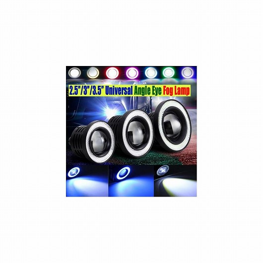 防水プロジェクター LED レンズCCFLフォグライト 12V SUV ATVフォグランプ ホワイト ブルー イエロー レッド ピンク デイタイム ランニング White fog light angle～Green angle 69mm AL-BB-1312 AL Car plating parts
