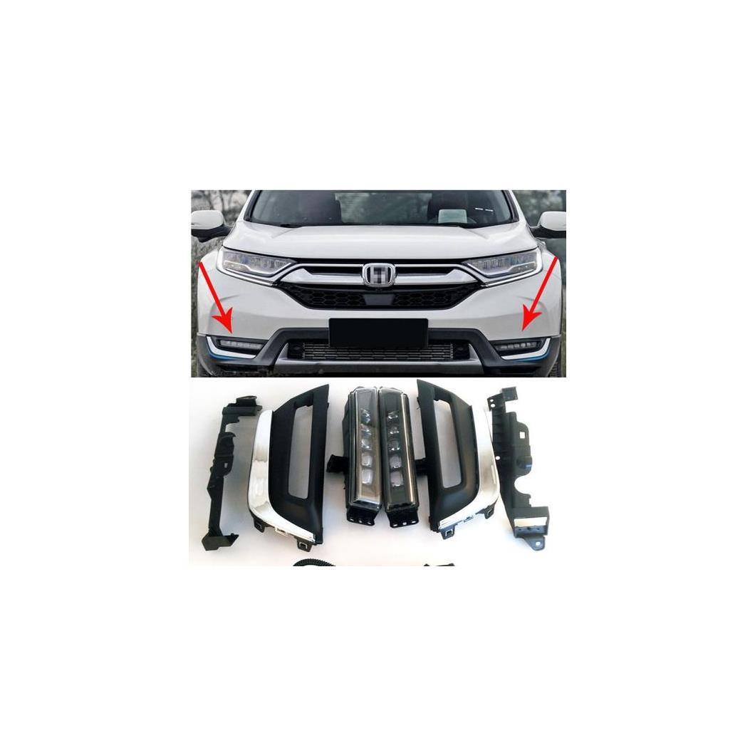 カー フロント バンパー LED デイタイムランニングライト ランプ ホンダ CRV CR-V 2017 20118 AL-BB-1424 AL Car plating parts｜オートパーツエージェンシー